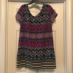 Multicolor Aztec Print Dress